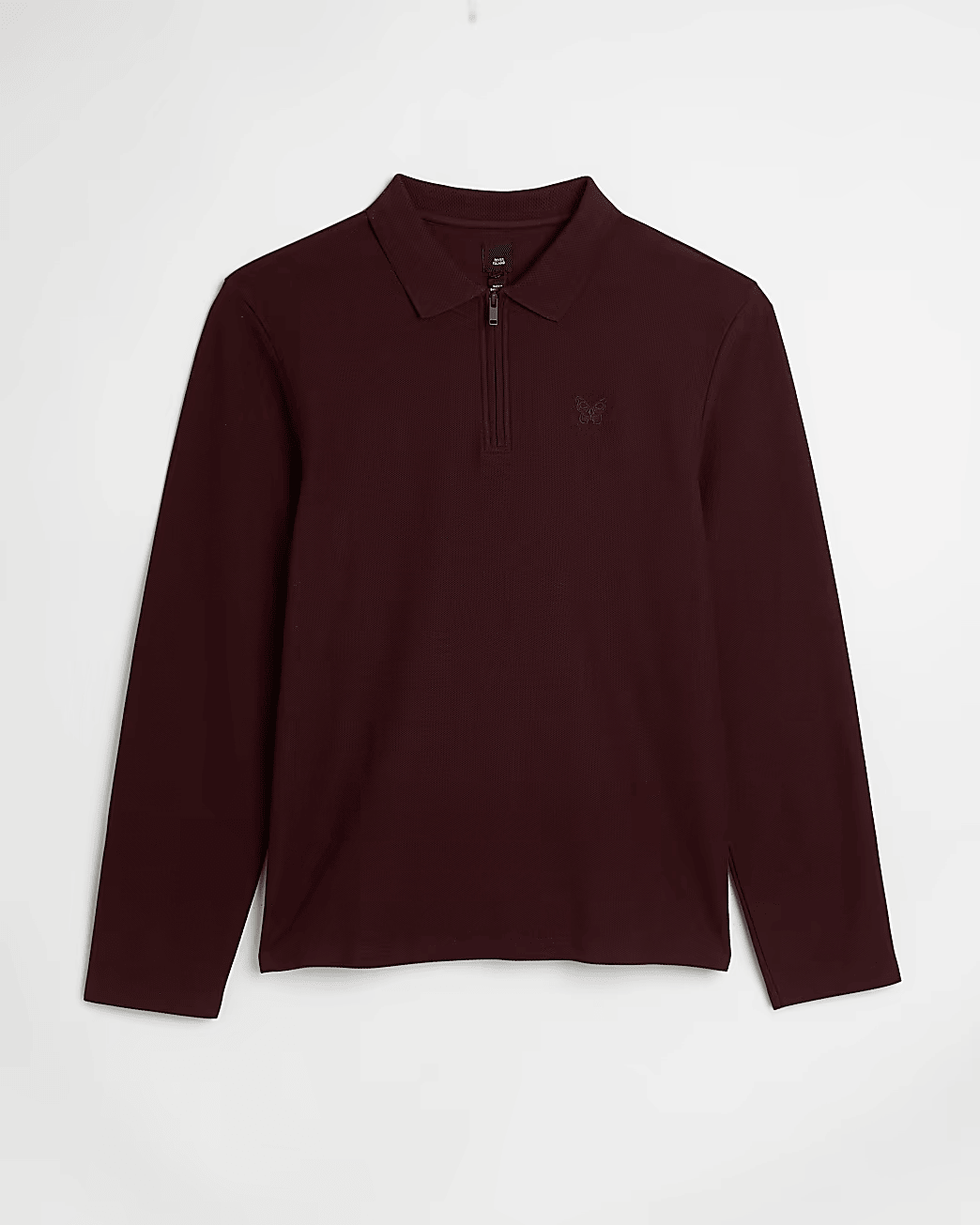 RED SLIM FIT HONEYCOMB POLO SHIRT