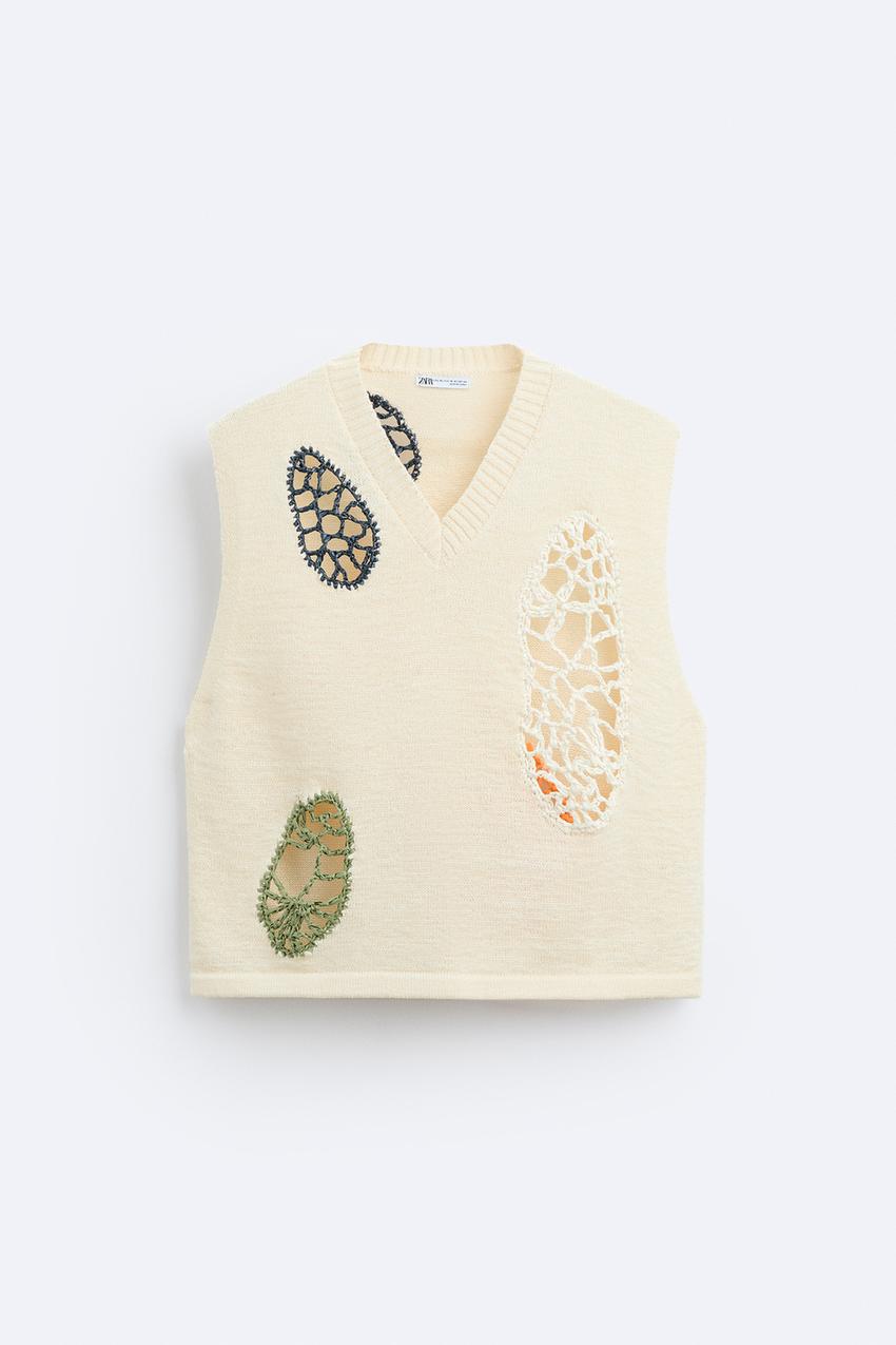 CROCHET JACQUARD VEST