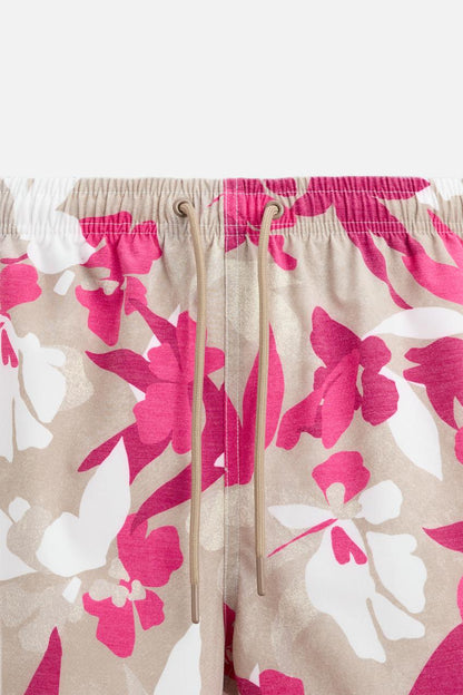 LONG FLORAL PRINT SWIMMING TRUNKS