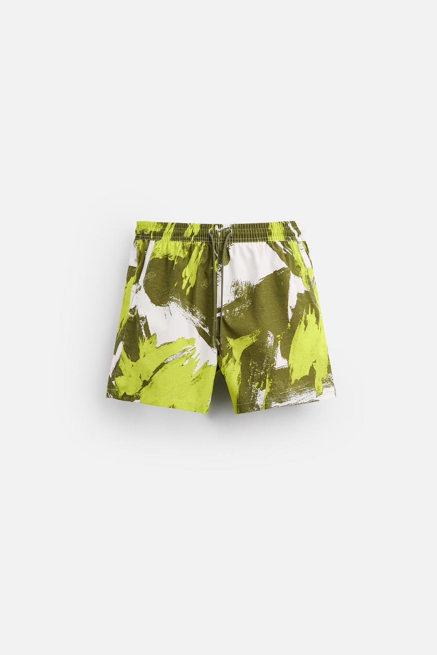 ABSTRACT PRINT REGULAR SWIMMING TRUNKS