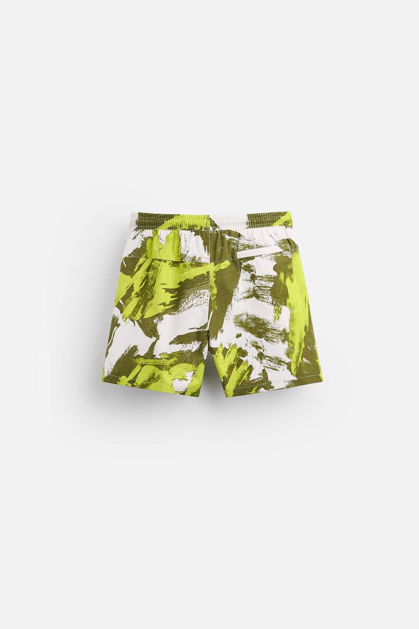 ABSTRACT PRINT REGULAR SWIMMING TRUNKS