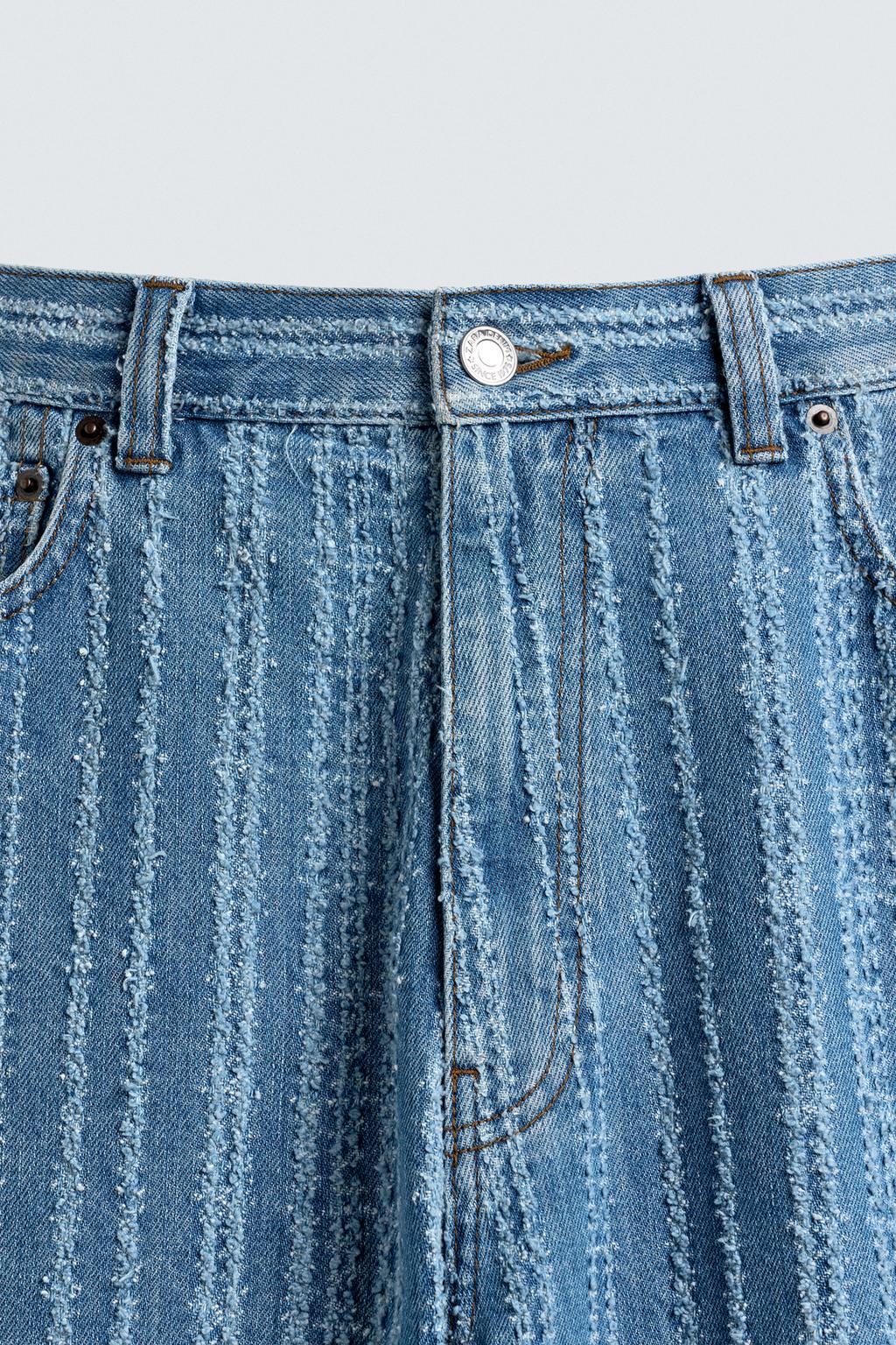 TEXTURED STRIPE JEANS