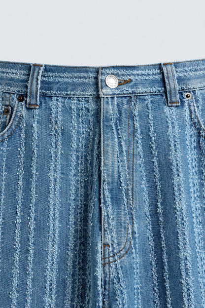 TEXTURED STRIPE JEANS