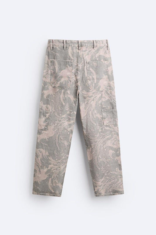PRINTED CARPENTER TROUSERS WITH POCKET