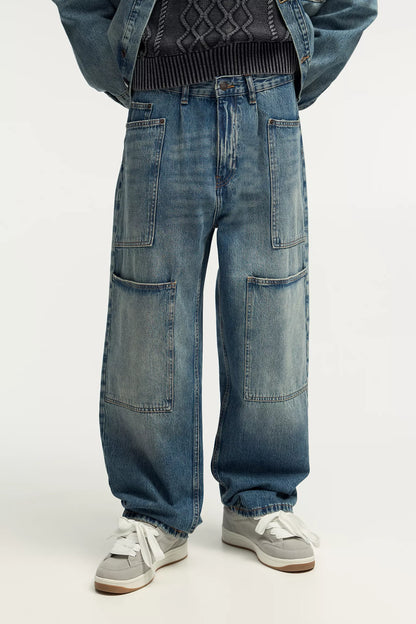 WIDE LEG CARGO JEANS