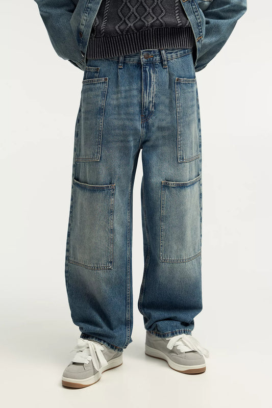 WIDE LEG CARGO JEANS