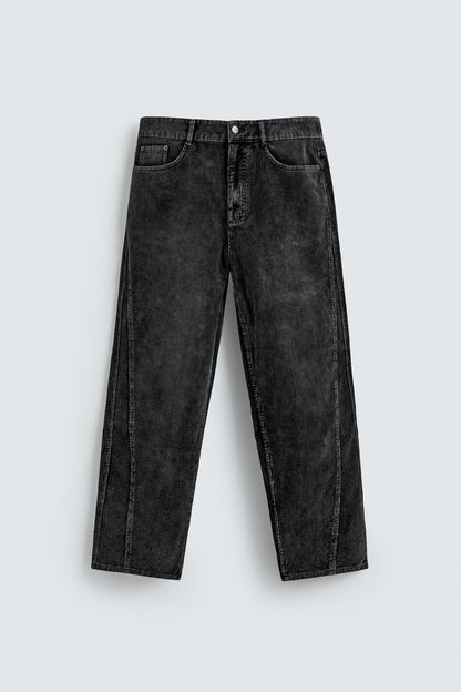 CORDUROY BAGGY TROUSERS WITH TWISTED SEAMS
