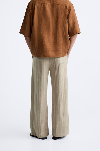 STRIPED JACQUARD TROUSERS