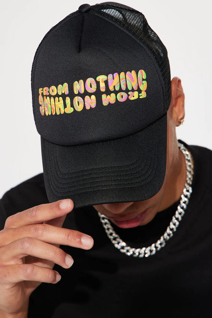 FROM NOTHING PUFF PRINT TRUCKER HAT