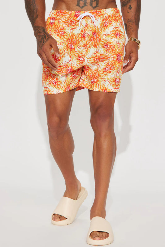 DIAMOND FLAMES SWIM TRUNK