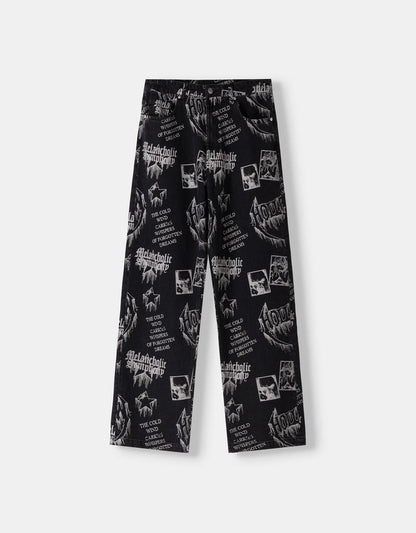 BAGGY PRINTED JEANS