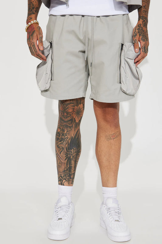 DETACHABLE UTILITY RELAXED CARGO SHORTS