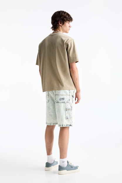 DENIM CARPENTER BERMUDA SHORTS