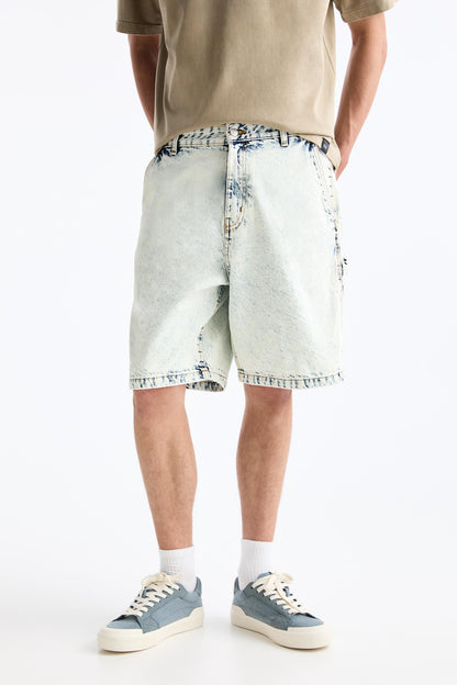 DENIM CARPENTER BERMUDA SHORTS