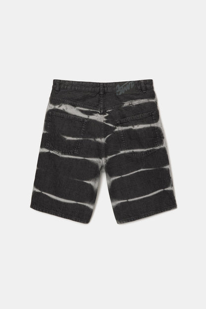 TIE-DYE DENIM BERMUDA SHORTS