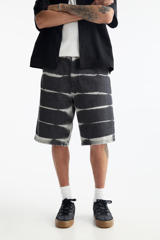 TIE-DYE DENIM BERMUDA SHORTS
