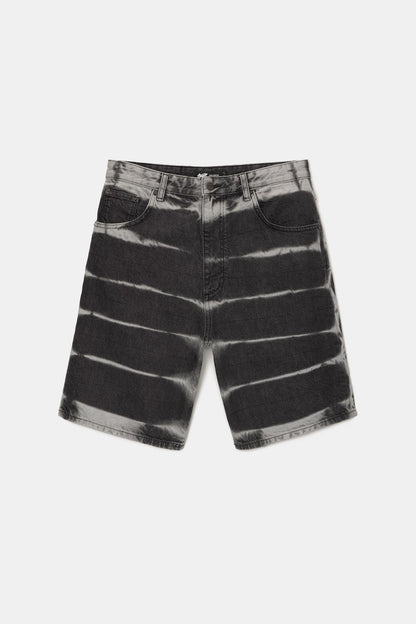 TIE-DYE DENIM BERMUDA SHORTS