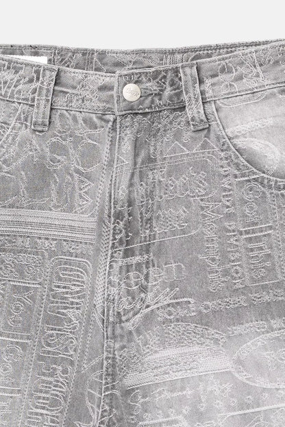 JACQUARD DENIM BERMUDA SHORTS