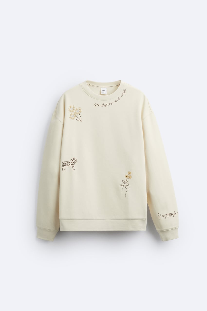 SWEATSHIRT WITH CONTRAST EMBROIDERY