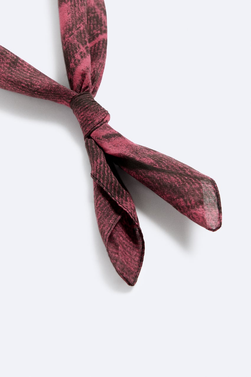 PRINTED DENIM-EFFECT BANDANA
