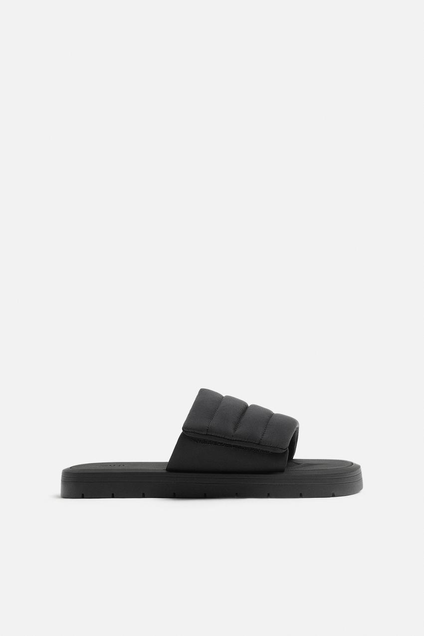 QUILTED SLIDER SANDALS