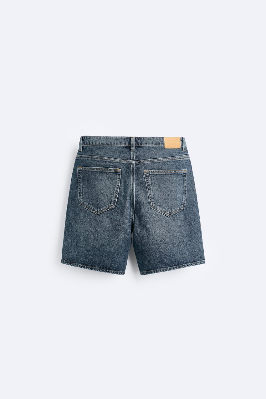 BASIC DENIM BERMUDA SHORTS - BLUE