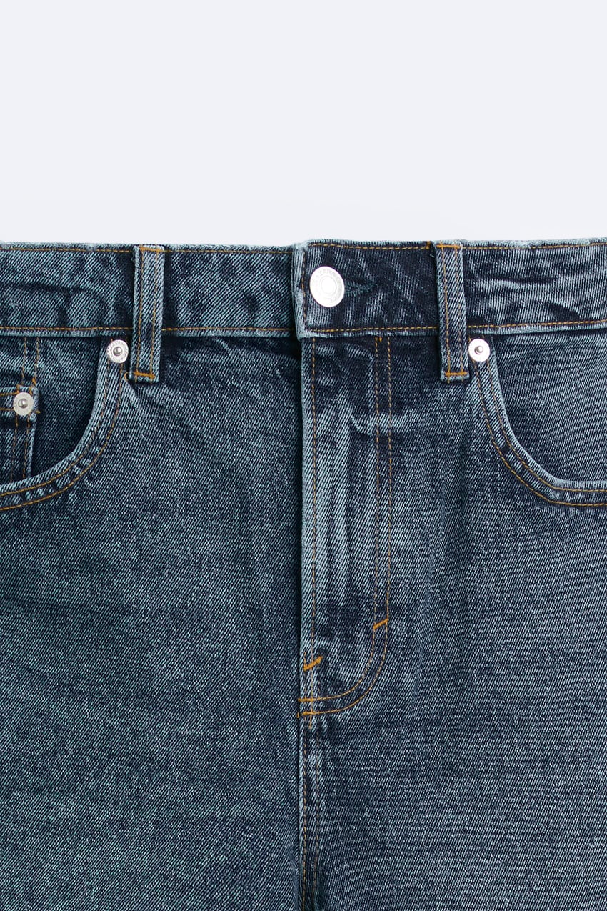 BASIC DENIM BERMUDA SHORTS - BLUE