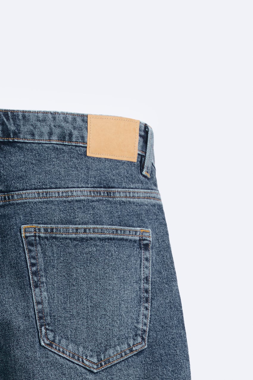 BASIC DENIM BERMUDA SHORTS - BLUE