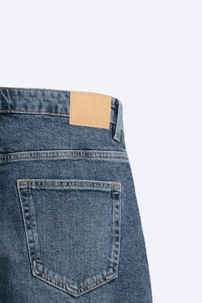 BASIC DENIM BERMUDA SHORTS - BLUE