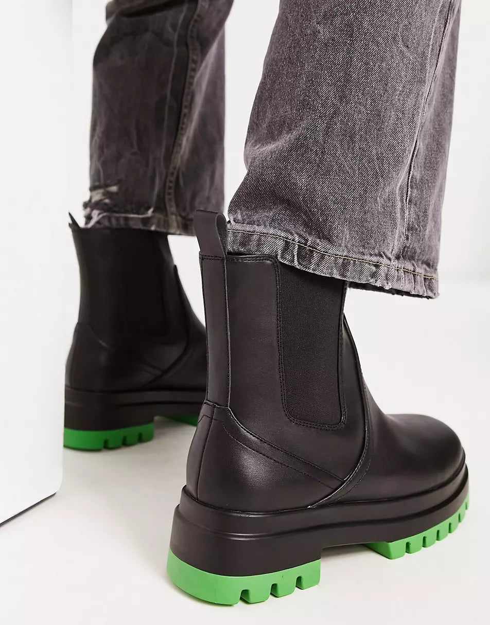 LONDON REBEL X CHUNKY CHELSEA BOOTS WITH CONTRAST SOLE