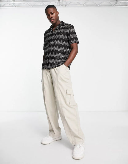SHORT SLEEVE SHIRT WITH LACE DESIGN