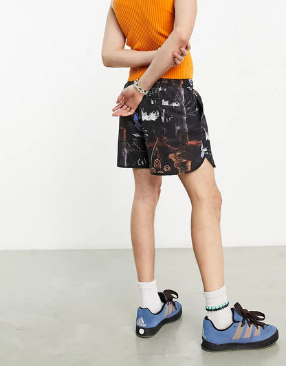 SHORTER LENGTH PRINTED SWIM SHORT MULTI