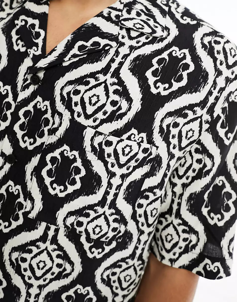 SHORT SLEEVE AZTEC PRINT SHIRT