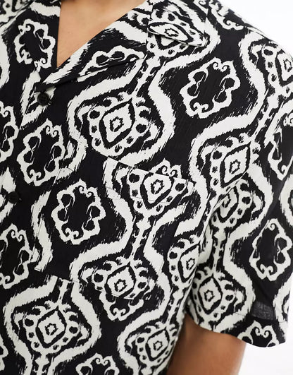 SHORT SLEEVE AZTEC PRINT SHIRT