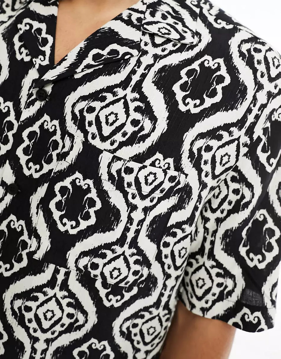 SHORT SLEEVE AZTEC PRINT SHIRT
