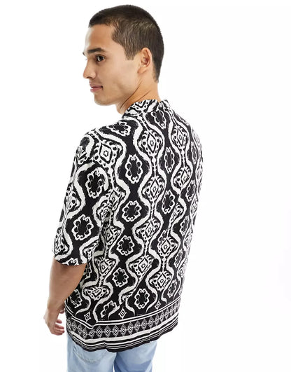 SHORT SLEEVE AZTEC PRINT SHIRT