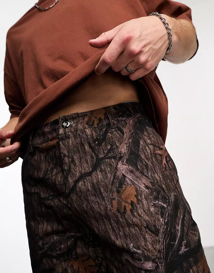 STRAIGHT CHINO IN BROWN CAMO PRINT