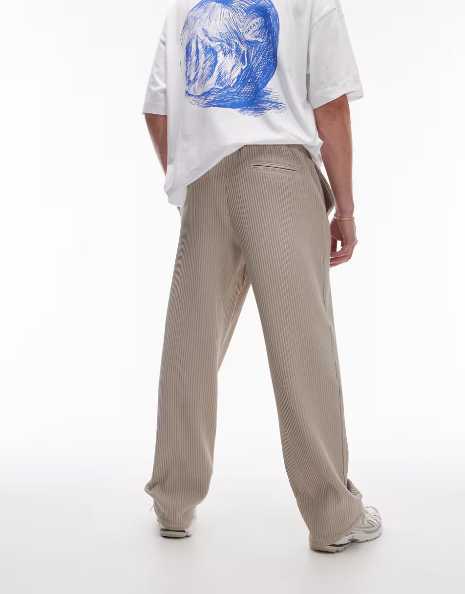 WIDE LEG PLISSE TROUSER
