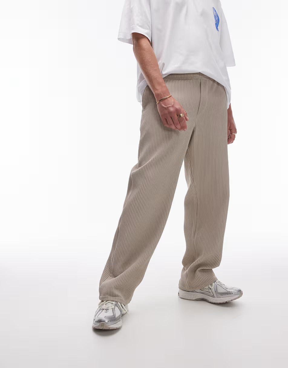 WIDE LEG PLISSE TROUSER