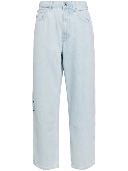 LOGO PATCH STRAIGHT LEG DENIM JEANS