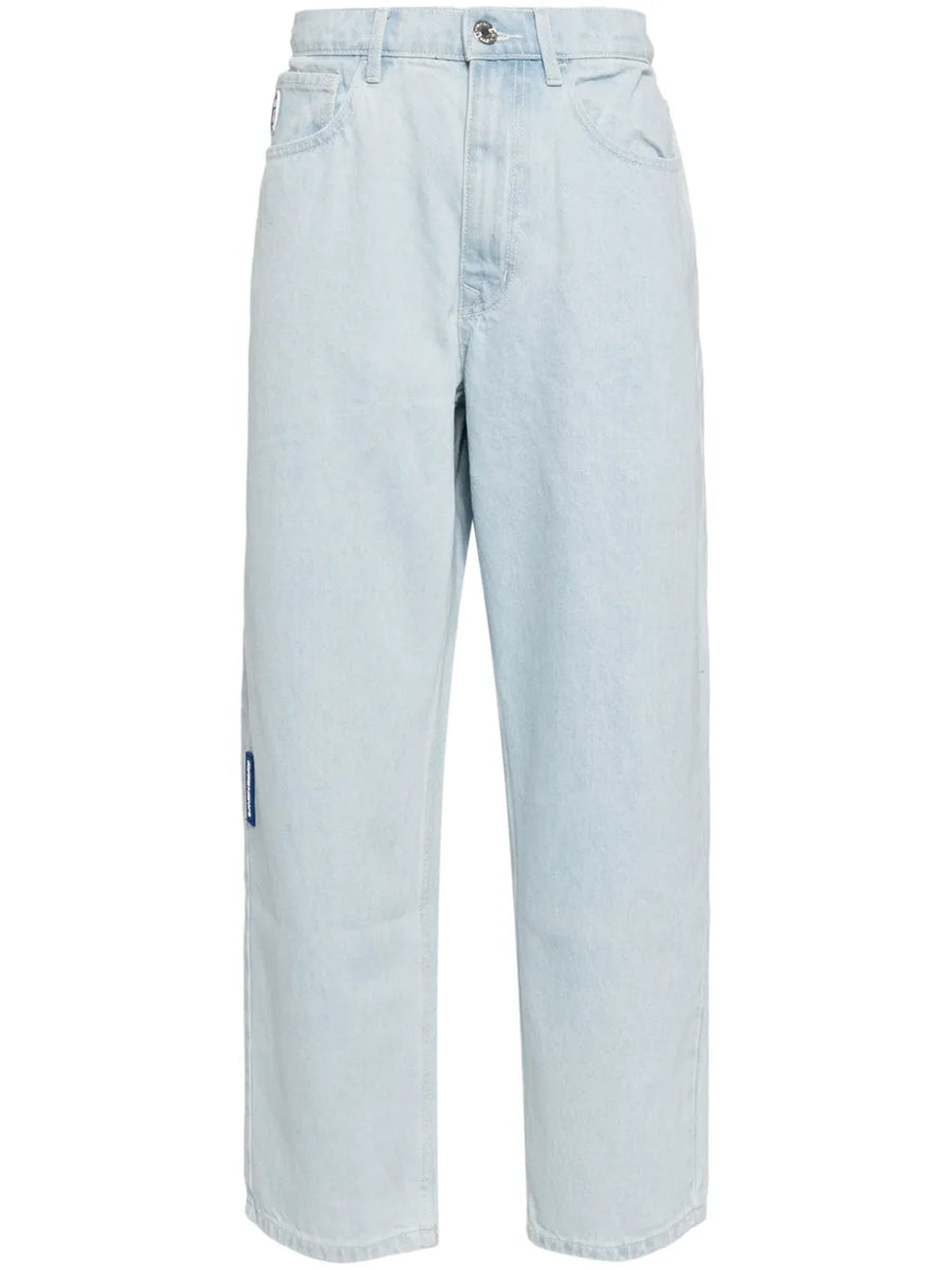 LOGO PATCH STRAIGHT LEG DENIM JEANS
