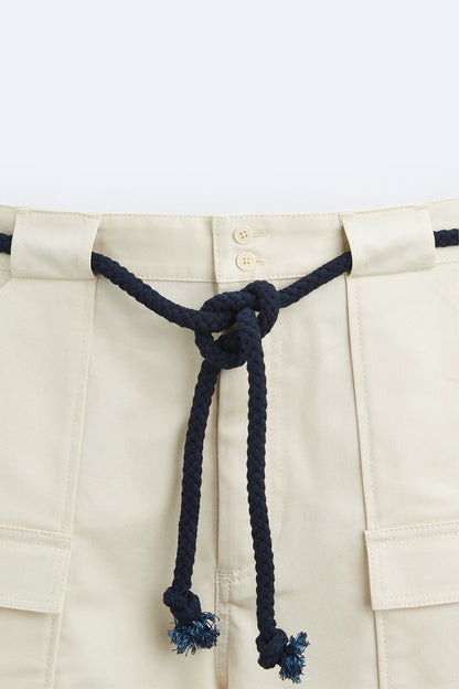 BELTED CARGO SHORTS