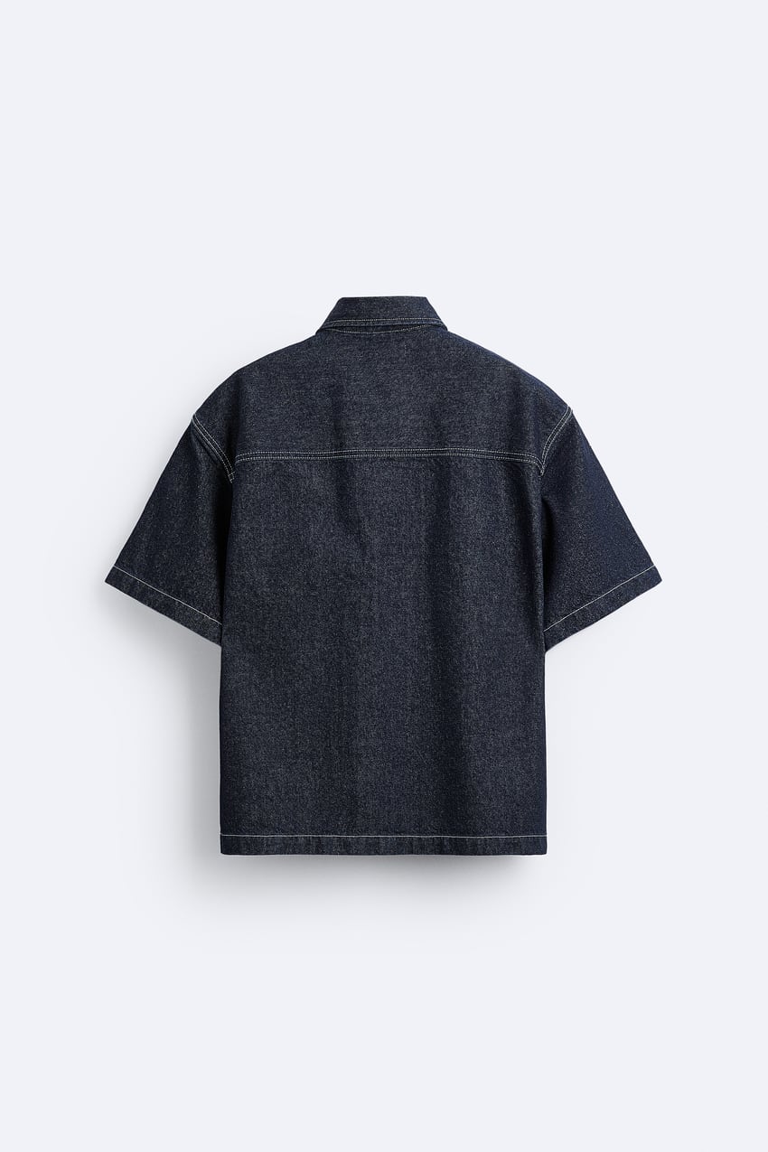 TOPSTITCHED DENIM SHIRT ji