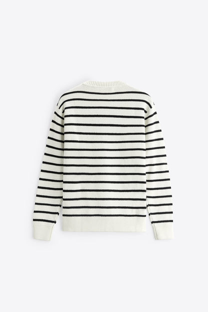 STRIPED COTTON SWEATER