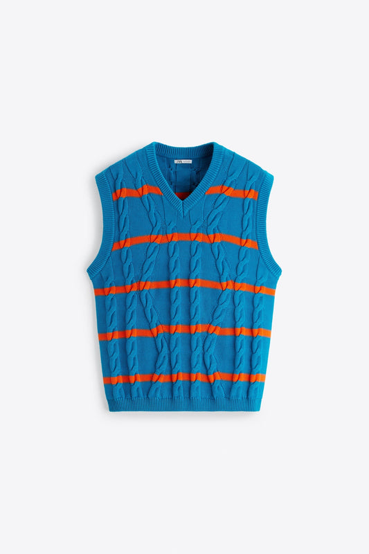 BRAID PRINT VEST