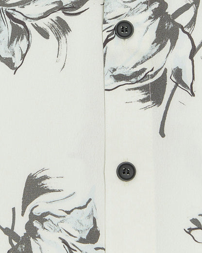 WHITE REGULAR FIT FLORAL SHORT SLEEVE SHIRT