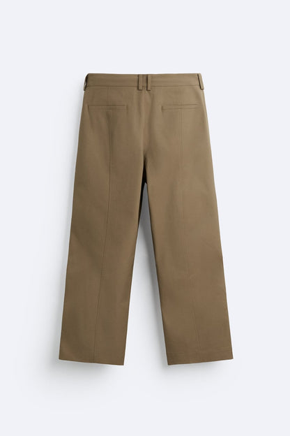 TEXTURED TROUSERS WITH SEAMS
