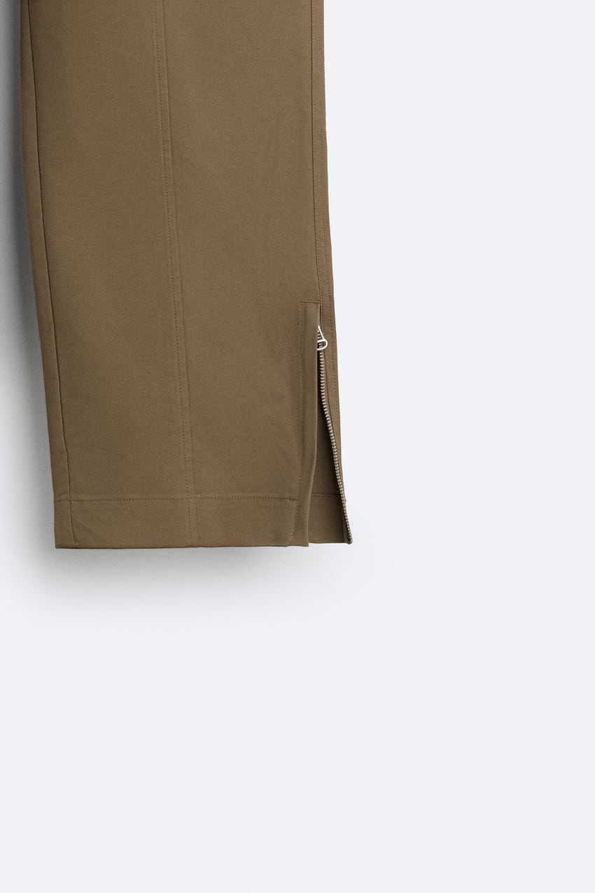 TEXTURED TROUSERS WITH SEAMS