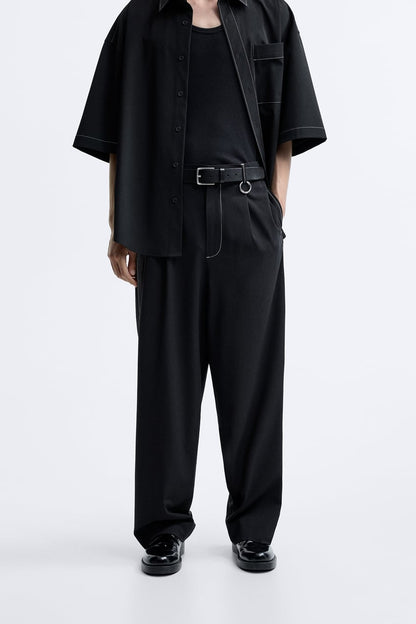 TROUSERS WITH CONTRAST TOPSTITCHING