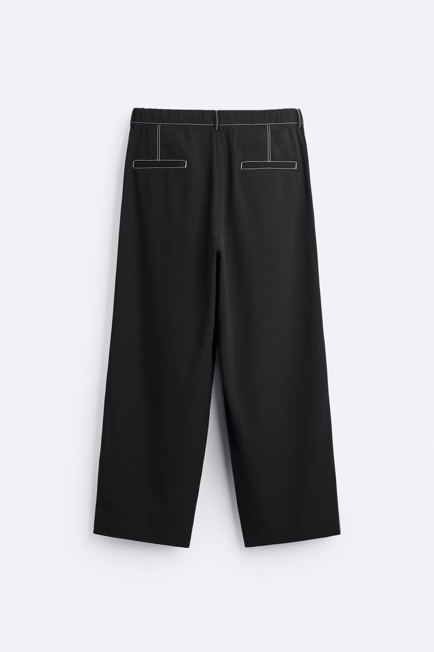 TROUSERS WITH CONTRAST TOPSTITCHING